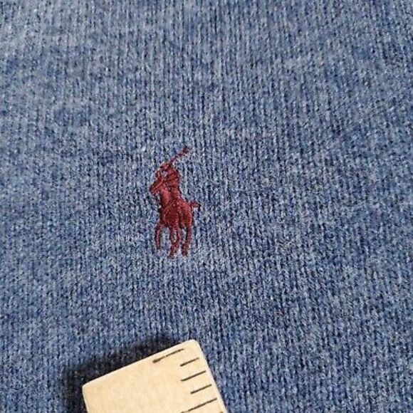 Polo Ralph Lauren sweater Mens Extra Large Blue Wool 100% Lambswool Pony - Picture 3 of 9